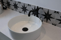black and white sink