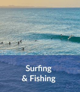 surfing and fishing