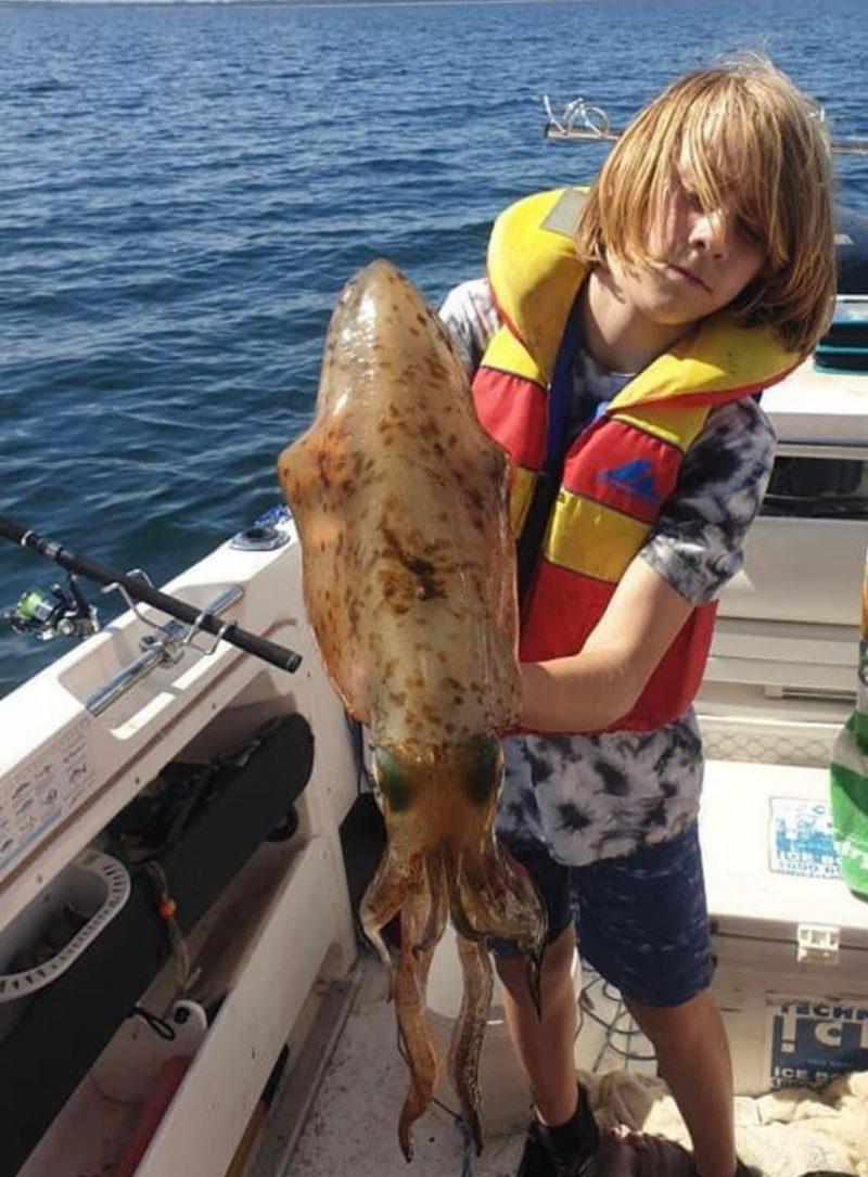 boy with giant squid