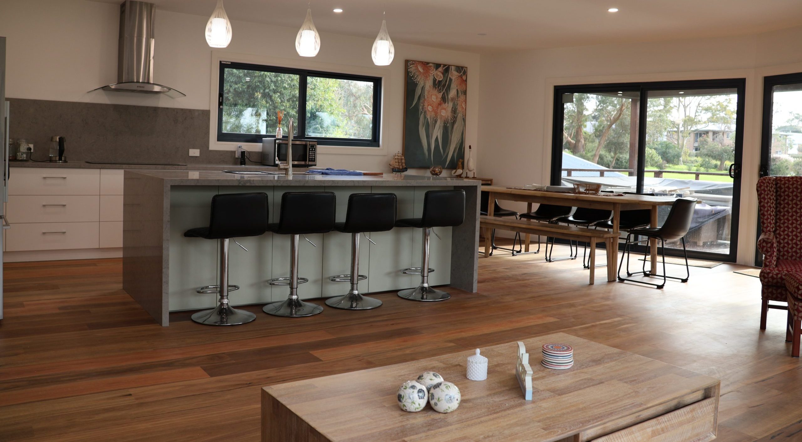 kitchen and dining room